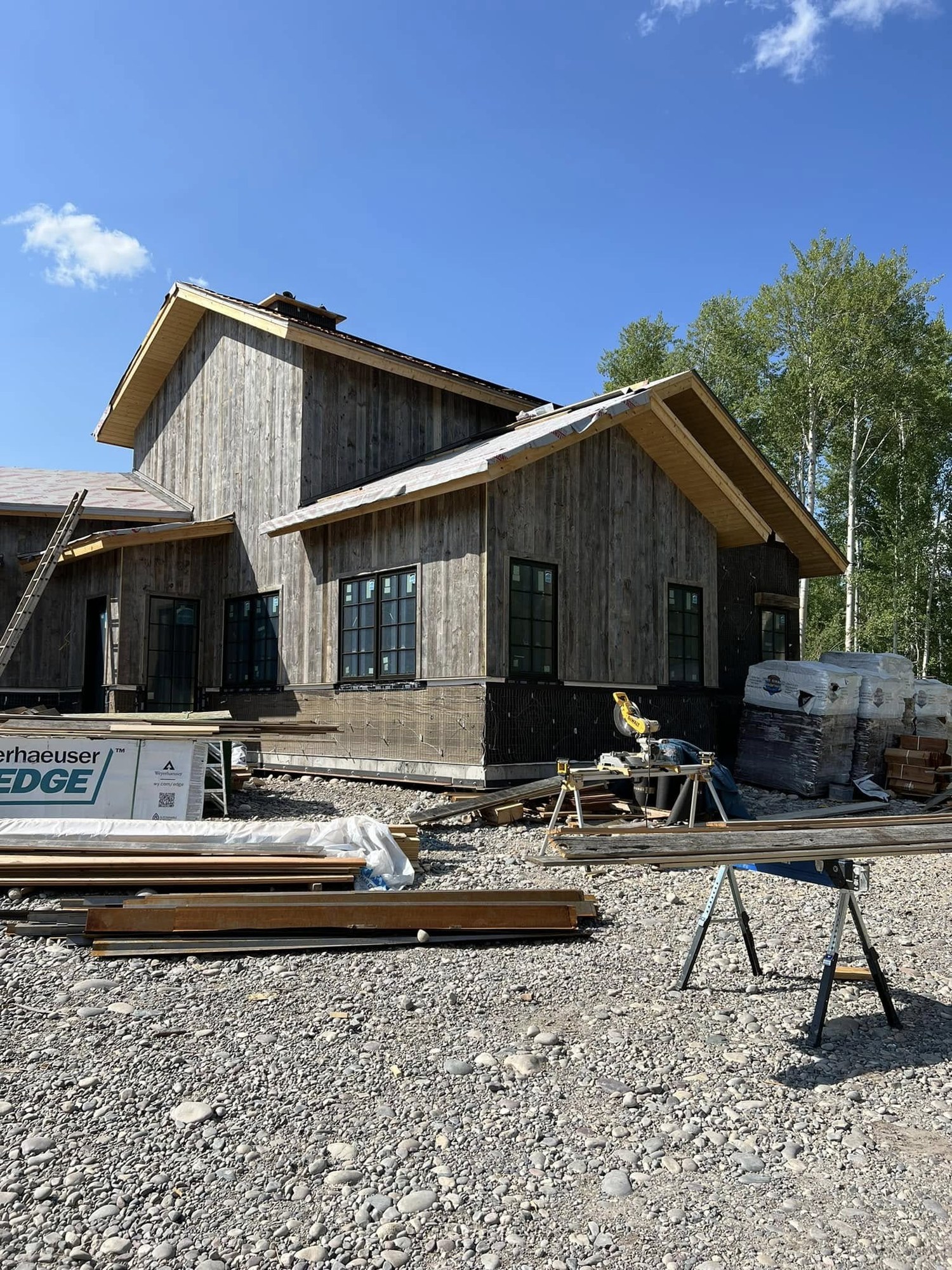 Vertical wood siding on a custom mountain home